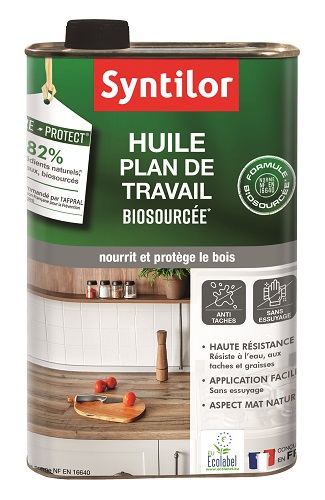 Huile plan de travail biosourcée 0.5L chêne nature protect - SYNTILOR